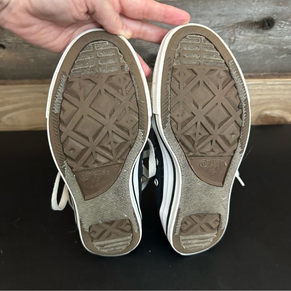 Converse Women’s 7 Double Tongue All-Star Black Low Ox Purple Tongue School Shoe - Picture 10 of 11